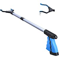 Grabber Tool, Wide Jaw,Foldable, Steel Cable, with 96 Grip Points for Firm Grip, 32" with Magnet, Rotating Precision Jaw…