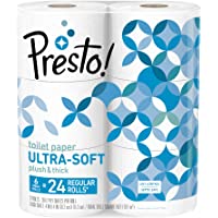 Amazon Brand - Presto! 308-Sheet Mega Roll Toilet Paper, Ultra-Soft, 6 Count