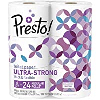 Amazon Brand - Presto! 308-Sheet Mega Roll Toilet Paper, Ultra-Strong, 6 Count