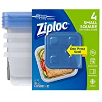 Ziploc Container Small Square, 4 Ct