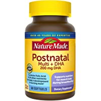 Nature Made Postnatal + DHA Softgels, 60 Count, Support for Breastfeeding Moms