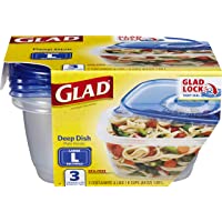 GladWare Deep Dish Food Storage Containers, Large Rectangle Holds 64 Ounces of Food, 3 Count