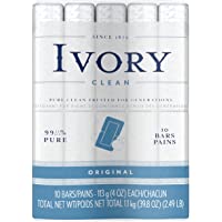 Ivory Clean Original Bath Bar, 10 count (Packaging may Vary)