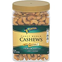 PLANTERS Fancy Whole Cashews with Sea Salt, 33 oz. Resealable Jar - Snack for Adults Made with Simple Ingredients - Good…