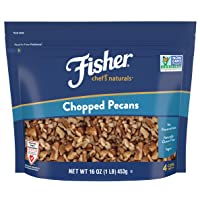 Fisher Chopped Pecans, 16 Ounces, Unsalted, No Preservatives, Naturally Gluten Free, Non-GMO, Vegan, Paleo, Keto Nuts