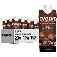 Evolve Plant Based Protein Shake, Double Chocolate, 20g Vegan Protein, Dairy Free, No Artificial Sweeteners, Non-GMO…