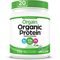 Orgain Organic Unflavored Plant Based Protein Powder, Natural Unsweetened - 21g of Protein, Vegan, Non Dairy, Gluten…