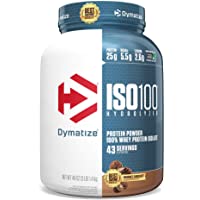 Dymatize ISO100 Hydrolyzed Protein Powder, 100% Whey Isolate Protein, 25g of Protein, 5.5g BCAAs, Gluten Free, Fast…