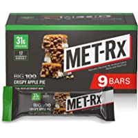 MET-Rx Big 100 Colossal Protein Bars, Crispy Apple Pie Meal Replacement Bars, 9 Count