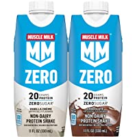 Muscle Milk 100 Calorie Protein Shake Bundle Pack, Chocolate & Vanilla Creme, 20g Protein, 11oz Cartons (24 Pack)