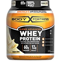 Body Fortress Super Advanced Whey Protein Powder, Banana Creme Flavored, Gluten Free, 2 Lb