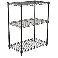 Amazon Basics 3-Shelf Adjustable, Heavy Duty Storage Shelving Unit (250 lbs loading capacity per shelf), Steel Organizer…
