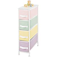 mDesign Narrow Storage Dresser Furniture Unit, Slim Baby and Kid Standing Organizer Tower for Bedroom, Nursery, Playroom…