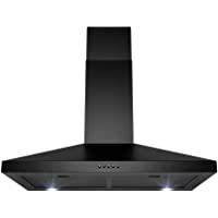 AKDY 30 in. Convertible Kitchen Wall Mount Range Hood with Carbon Filters in Black Painted Stainless Steel