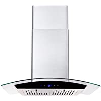 Range Hood 30 Inch, Tieasy Wall Mount Kitchen Hood with Ducted/Ductless Convertible Duct, Stainless Steel Chimney and…