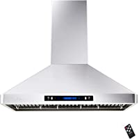 IKTCH 30'' Wall Mount Range Hood, 900 CFM Stainless Steel Kitchen Chimney Vent with Gesture Sensing & Touch Control…