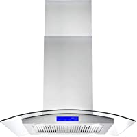 Cosmo 668ICS750 30 in. Island Mount Range Hood with 380 CFM, Soft Touch Controls, Permanent Filters, LED Lights…