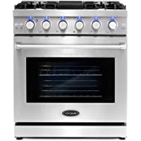 Cosmo COS-EPGR304 Slide-in Freestanding Gas Range with 5 Sealed Burners, Cast Iron Grates, 4.5 cu. ft. Capacity…