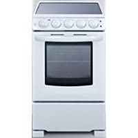 Summit Appliance REX2051WRT 20" Wide Slide-In Look Smooth-Top Electric Range in White with Oven Window, Adjustable Racks…