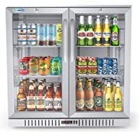 KoolMore 2 Door Stainless Steel Back Bar Cooler Counter Height Glass Door Refrigerator with LED Lighting - 7.4 cu.ft (BC…
