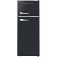 Frigidaire EFR786-BLACK EFR786 Retro Apartment Size Refrigerator with Top Freezer-2 Door Fridge with 7.5 Cu Ft of…