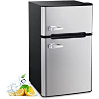R.W.FLAME 3.2 Cu.ft Compact Refrigerator Double Door Mini Fridge with Top Door and Removable Glass Shelves, Beverage and…