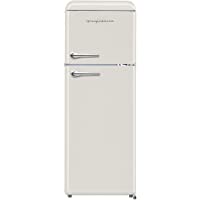 FRIGIDAIRE EFR756-CREAM EFR756, 2 Door Apartment Size Retro Refrigerator with Top Freezer, Chrome Handles, 7.5 cu ft…