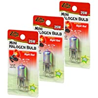 Zilla Mini Halogen Lamp Reptile Bulb, 25-watt, Night Red (3 Pack)