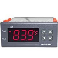 Inkbird 110V Temperature Controller TWO Relay Heating Cooling Output Fahrenheit and Centigrade Display Thermostat with…