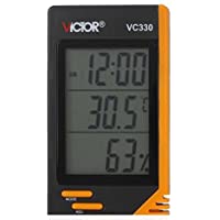Karen Low New!! Indoor Digital LCD Thermometer Hygrometer Humidity Meter with Clock