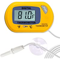 SunGrow Reptile Digital Thermometer, 1.5” x 2.3” x 0.5”, Easy to Read Display, Yellow, Battery Not Included, 1-Pack
