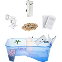 Turtle Tank Reptile Starter Kit Terrarium Includes Accessories with UV Basking Light Lamp + Water Filter + Rocks + Palm…