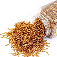 Reptile Food Dried Mealworms Pet Worms Food for Bearded Dragon, Lizard, Turtles, Chameleon, Monitor, Frog, Sugar Glider…