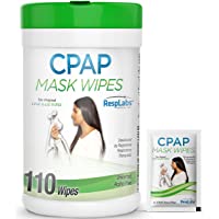 RespLabs CPAP Mask Wipes - 1x 110 Pack Bottle - Alcohol-free, Unscented and Gentle Cleansing for your CPAP Masks…