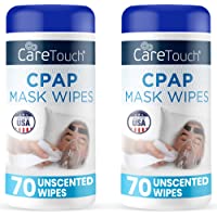 Care Touch CPAP Mask Cleaning Wipes - Unscented | 2 Packs of 70 Unscented Cleaning Wipes for CPAP Masks (140 Total…