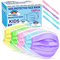 Rasav Kids Disposable Face Masks 100Pcs,3 Ply Kids Masks Disposable Breathable Colorful Cute Face masks for Children…