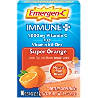 Emergen-C Immune+ 1000mg Vitamin C Powder, with Vitamin D, Zinc, Antioxidants and Electrolytes for Immunity, Immune…