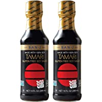 San-J Tamari Gluten Free Soy Sauce, Black Bottle, 10 Ounce (Pack of 2)
