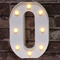 Pooqla Decorative Led Light Up Number Letters, White Plastic Marquee Number Lights Sign Party Wedding Decor Battery…