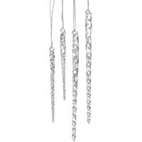 Kurt Adler 3-1/2-Inch-5-1/2-Inch Clear Glass Icicle Ornament Set of 24 Pieces