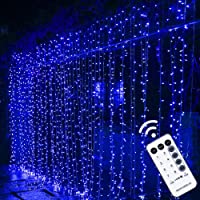 MAGGIFT 304 LED Curtain String Lights, 9.8 x 9.8 ft, 8 Modes Plug in Fairy String Light with Remote Control, Christmas…