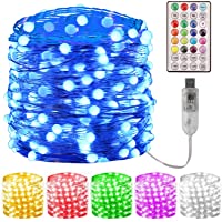 LECLSTAR Color Changing Christmas Fairy String Lights, 33 Feet 100 LED USB Operated Copper Wire Starry Lights with…