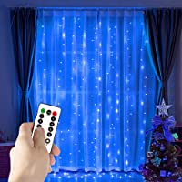 YEOLEH String Lights Curtain,USB Powered Fairy Lights for Bedroom Party,8 Modes & IP64 Waterproof Ideal for Garden,Patio…