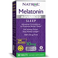 Natrol Melatonin Advanced Sleep Tablets with Vitamin B6, Helps You Fall Asleep Faster, Stay Asleep Longer, 2-Layer…