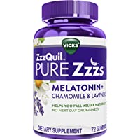 ZzzQuil Pure Zzzs, Melatonin Sleep Aid Gummies with Lavender, Valerian Root and Chamomile, Natural Wildberry Vanilla…