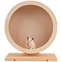 Hamster Wooden Silent Wheel, Small Animal Exercise Wheel, Hamster Running Spinner Wheel Wooden Toys Prevent Depression…