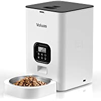VOLUAS Automatic Programmable Cat Pet Feeder 4L, Meal Timing, Dry Food Meal Portion Size Control, 10s Voice Record Meal…