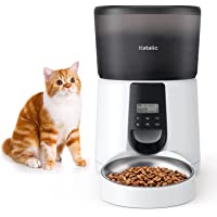 Upgraded Automatic Cat Feeder, KATALIC Clog-free 4L Cat Food Dispenser Sliding Lock Lid Storage Timed Feeder for Cat and…