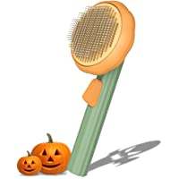 Pet Pumpkin Self Cleaning Slicker Brush for Dogs Cats Puppy Rabbit, Dog Grooming Brush Tool Gently Removes Loose…
