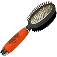 Professional Double Sided Pin & Bristle Brush for Dogs & Cats by GoPets Grooming Comb Cleans Pets Shedding & Dirt for…